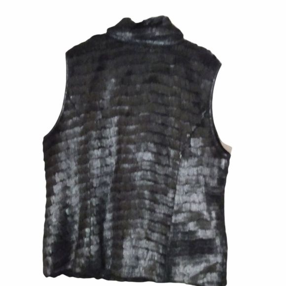 600 West Women's Black Layered Lock Zipper Vest Size XL - Picture 2 of 8